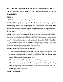 Soạn bài Giới thiệu một truyện thơ hoặc một bài hát theo lựa chọn cá nhân | Ngữ văn 11 Chân trời sáng tạo