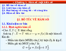 Bài giảng Hàm số 1 biến môn Toán cao cấp | Trường Đại học Luật Thành phố Hồ Chí Minh