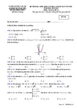 Đề học sinh giỏi Toán 10 năm 2022 – 2023 cụm Tân Yên – Bắc Giang