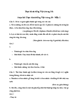 Soạn bài Thực hành tiếng Việt trang 10 - Kết nối tri thức Văn 7