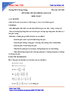 Đề cương ôn tập HK2 Toán 7 năm 2017 – 2018 trường THCS Trưng Vương – Hà Nội