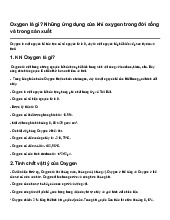 Oxygen là gì? Những ứng dụng của khí oxygen trong đời sống và trong sản xuất