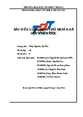 Bài tiểu luận môn Chủ nghĩa xã hội khoa học | Trường Đại học Tôn Đức Thắng