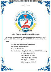 Đề tài: Báo cáo nghiên cứu sử dụng các phương pháp thống kê mô tả để phân tích tình hình xuất khẩu giai đoạn 2010-2021 đến nền kinh tế Việt Nam môn Thống kê trong kinh tế và kinh doanh | Trường Đại học Kinh Tế Quốc Dân
