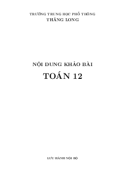 Nội dung khảo bài Toán 12