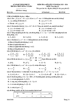 Đề thi giữa học kì 2 Toán 10 năm 2023 – 2024 trường THPT Hùng Vương – Bình Phước