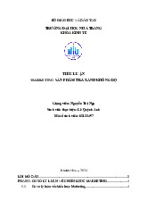 Tiểu Luận - Chiến Lược Marketing Sản Phẩm Trà Xanh O Độ  môn Marketing | Trường Đại Học Nha Trang