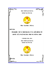 Đề Tài: Tìm Hiểu Về Vị Trí Pháp Lý Và Mô Hình Tổ Chức Của Ngân Hàng Trung Ương Anh | Tài Chính Tiền Tệ