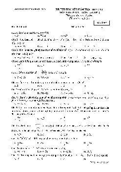 Đề thi học kì 1 Toán 12 năm học 2019 – 2020 sở GD và ĐT Bình Dương