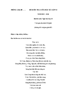 Giải đề thi giữa học kì 2 môn Ngữ văn lớp 10 năm 2023 - 2024 (Sách mới) | Cánh Diều đề 6