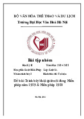 Tổng hợp nội dung Hiến pháp năm 1959 và 1980 | Môn Luật hiến pháp - Đại học Văn hóa Hà Nội