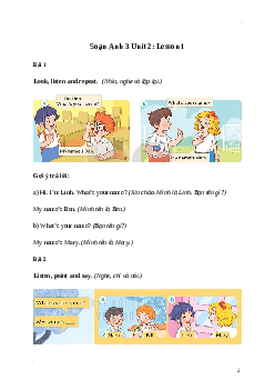 Giải Tiếng Anh lớp 3 Unit 2: Lesson 1 | Global Success (Kết nối tri thức)