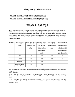 Ngân hàng bài tập Chương 7 môn Quản lý sản xuất | Đại học Bách khoa Hà Nội