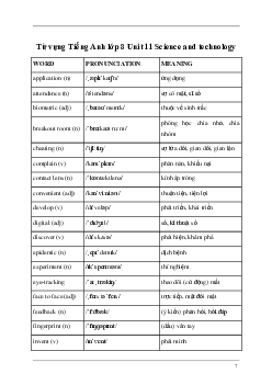 Giải Tiếng Anh 8 Unit 11: Từ vựng | Kết nối tri thức