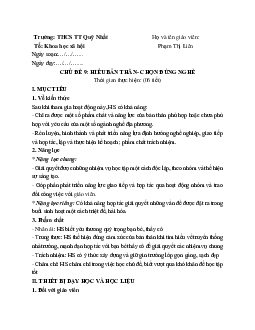 Giáo án Chủ đề 9: Hiểu bản thân - chọn đúng nghề Hoạt động trải nghiệm 7 | Kết nối tri thức