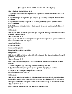 Trắc nghiệm Sinh học 11 bài 42 | Kết nối tri thức