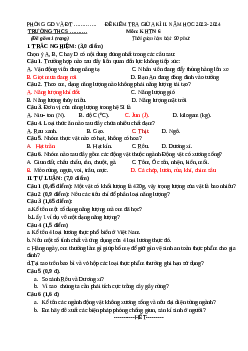 Đề thi giữa học kì 2 môn Khoa học tự nhiên 6 năm 2023 - 2024 sách Chân trời sáng tạo | Đề 5