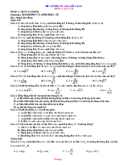 Đề Cương Ôn Tập Vật Lí 12 Giữa HK2 Năm 2022-2023