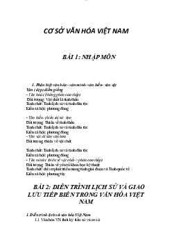 Tài liệu môn Cơ sở văn hóa Việt Nam | AJC
