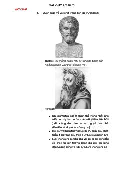 VẬT CHẤT & Ý THỨC - Tóm tắt c2 | Triết học - MacLenin | Đại học Khoa học Xã hội và Nhân văn, Đại học Quốc gia Thành phố HCM