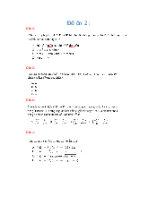 Đề 2 ôn tập - Đại số tuyến tính | Đại học Sư Phạm Hà Nội