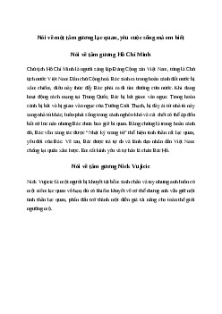 Nói về một tấm gương lạc quan, yêu cuộc sống mà em biết Tiếng việt 4 Chân trời sáng tạo