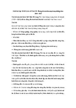 Giải bài tập SGK Lịch sử 9 bài 19 (có đáp án)