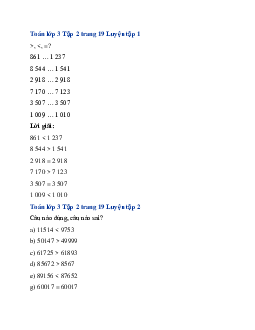 Giải SGK Toán lớp 3 trang 18, 19 So sánh các số trong phạm vi 100 000 | Cánh diều