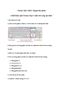Giải Tin học lớp 3 Bài 5: Tập gõ bàn phím | Chân trời sáng tạo
