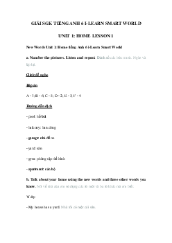 Tiếng Anh lớp 6 Unit 1 lesson 1 - Smart World