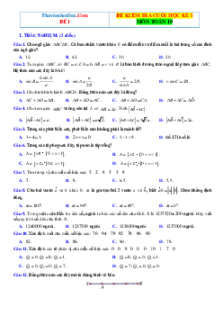 Top 10 đề kiểm tra cuối học kỳ 1 Toán 10 Kết nối tri thức (có đáp án)