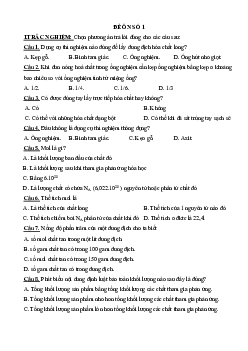 Bộ đề ôn thi giữa kì 1 môn Khoa học tự nhiên 8 sách Cánh diều