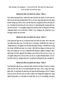 Văn mẫu lớp 6: Đoạn văn với câu chủ đề Trên hành tinh đẹp đẽ này, muôn loài đều cần thiết cho nhau | Kết nối tri thức