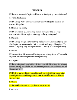 Hội thoại check in phòng