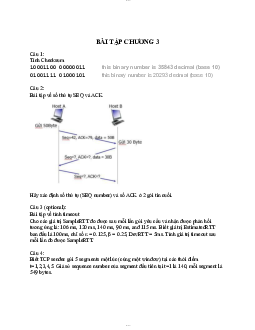 Bài tập Chương 3 - Tổ chức và Cấu trúc Máy tính II | Trường Đại học CNTT Thành Phố Hồ Chí Minh