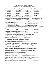 Đề thi thử môn Tiếng Anh vào 10