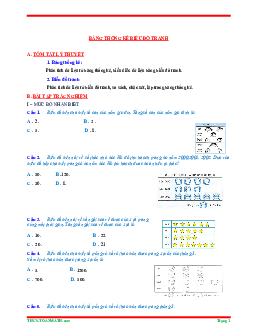 Tóm tắt lý thuyết và bài tập trắc nghiệm bảng thống kê và biểu đồ tranh