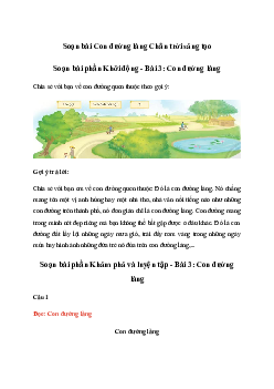 Soạn bài Con đường làng trang 18 | Tiếng việt lớp 2 | Chân trời sáng tạo