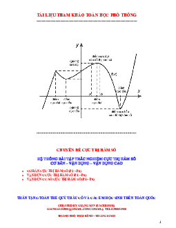 Hệ thống bài tập trắc nghiệm cực trị hàm số cơ bản – vận dụng – vận dụng cao