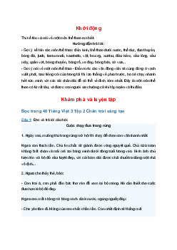 Bài 1: Cuộc chạy đua trong rừng trang 40 SGK Tiếng Việt lớp 3 Tập 2 CTST