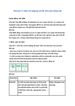 Sinh học 11 Chân trời sáng tạo bài 26: Sinh sản ở động vật