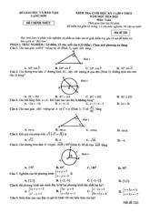 Đề cuối học kỳ 1 Toán 9 THCS năm 2024 – 2025 sở GD&ĐT Lạng Sơn