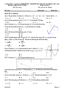 Đề giữa kì 1 Toán 12 năm 2023 – 2024 trường THPT Hùng Vương – Bình Phước