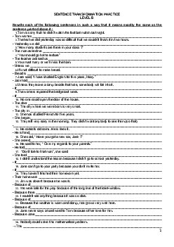 SENTENCE TRANSFORMATION PRACTICE LEVEL B with key