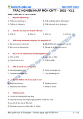 Tài liệu trắc nghiệm có đáp án môn Nhập môn công nghệ thông tin và truyền thông| Môn Nhập môn công nghệ thông tin và truyền thông| Trường Đại học Bách Khoa Hà Nội