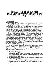 Cơ cấu và Đặc trưng Làng Cự Đà | Cơ sở văn hóa | Trường Đại học Khoa học Tự nhiên, Đại học Quốc gia Hà Nội