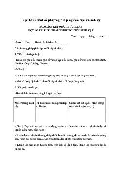 Sinh học 10 Bài 23: Thực hành Một số phương pháp nghiên cứu vi sinh vật sách Chân Trời Sáng Tạo