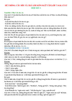 Bài giải Văn 7 học kỳ 1 Chân Trời Sáng Tạo