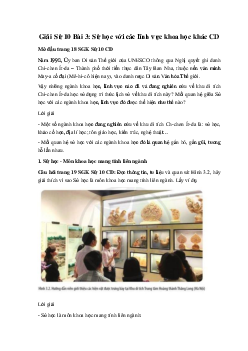 Giải Sử 10 Bài 3: Sử học với các lĩnh vực khoa học khác Cánh diều