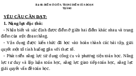 Giáo án điện tử Toán 3 Chương 3 Cánh diều: Điểm ở giữa. Trung điểm của đoạn thẳng